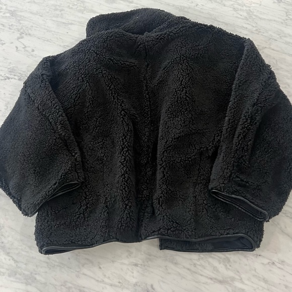 Free People Junie Teddy Jacket in Black XS oversized fleece coat new - Picture 6 of 7